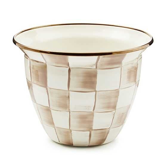 Mocha Check Large Flower Pot