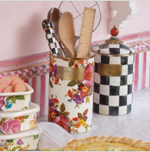 White Flower Market Utensil Holder