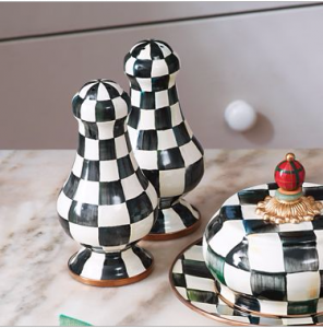 Courtly Check Enamel Large Salt & Pepper Shakers