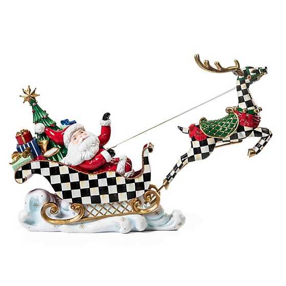 Granny Kitsch Illuminated Sleigh Ride Santa