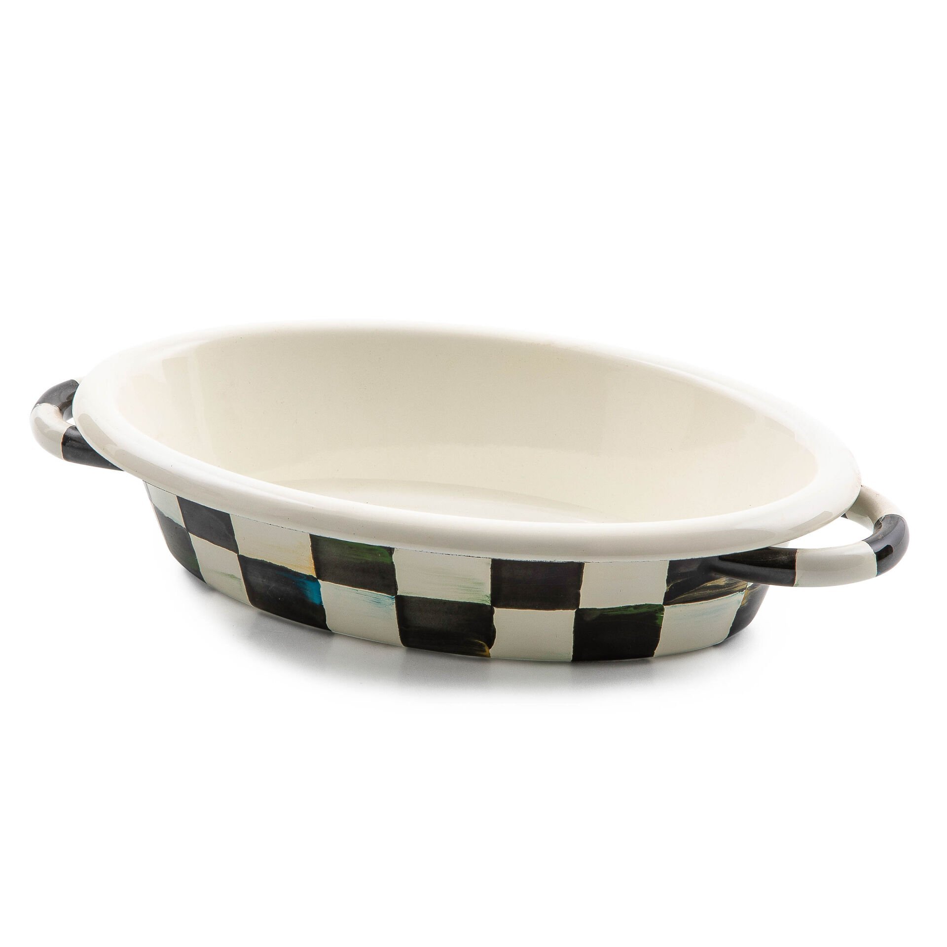 Courtly Check Enamel Oval Gratin Dish - Small