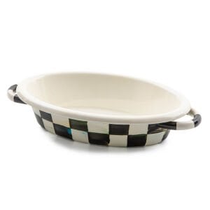 Courtly Check Enamel Oval Gratin Dish - Small