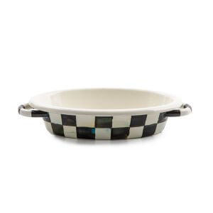 Courtly Check Enamel Oval Gratin Dish - Small