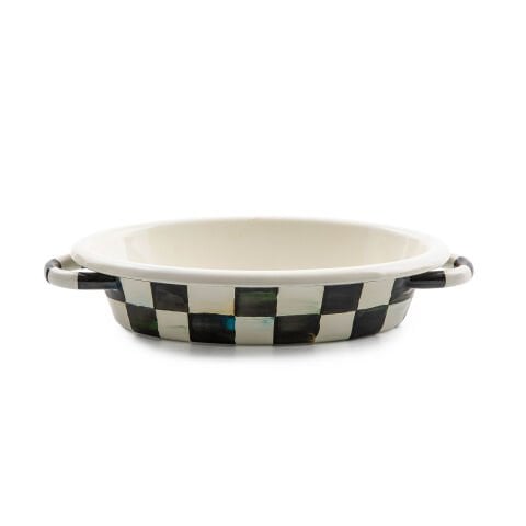 Courtly Check Enamel Oval Gratin Dish - Small