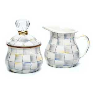 Sterling Check Enamel Creamer