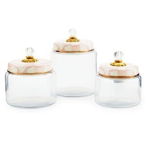 Rosy Check Kitchen Canister, Small