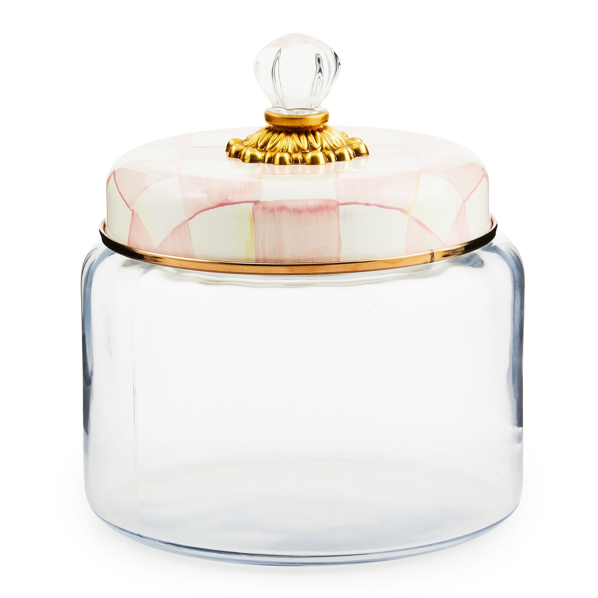 Rosy Check Kitchen Canister, Medium