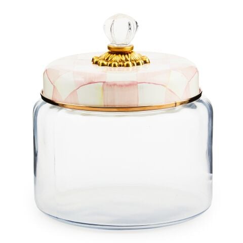 Rosy Check Kitchen Canister, Medium