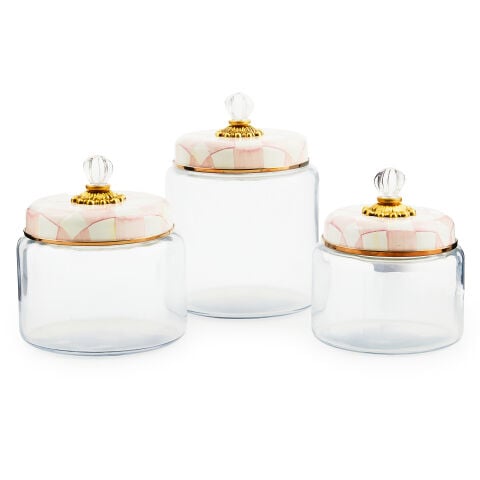 Rosy Check Kitchen Canister Large