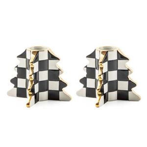 Check Tree Candle Holders - Set of 2