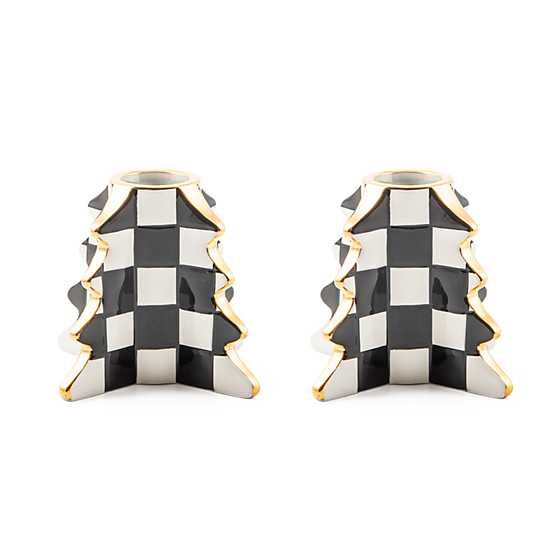 Check Tree Candle Holders - Set of 2