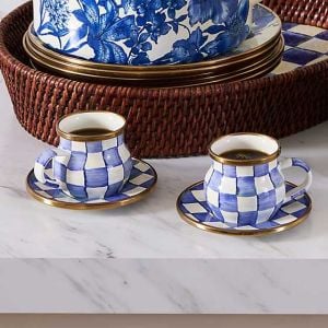 Royal Check Espresso Cup & Saucer Set