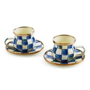 Royal Check Espresso Cup & Saucer Set