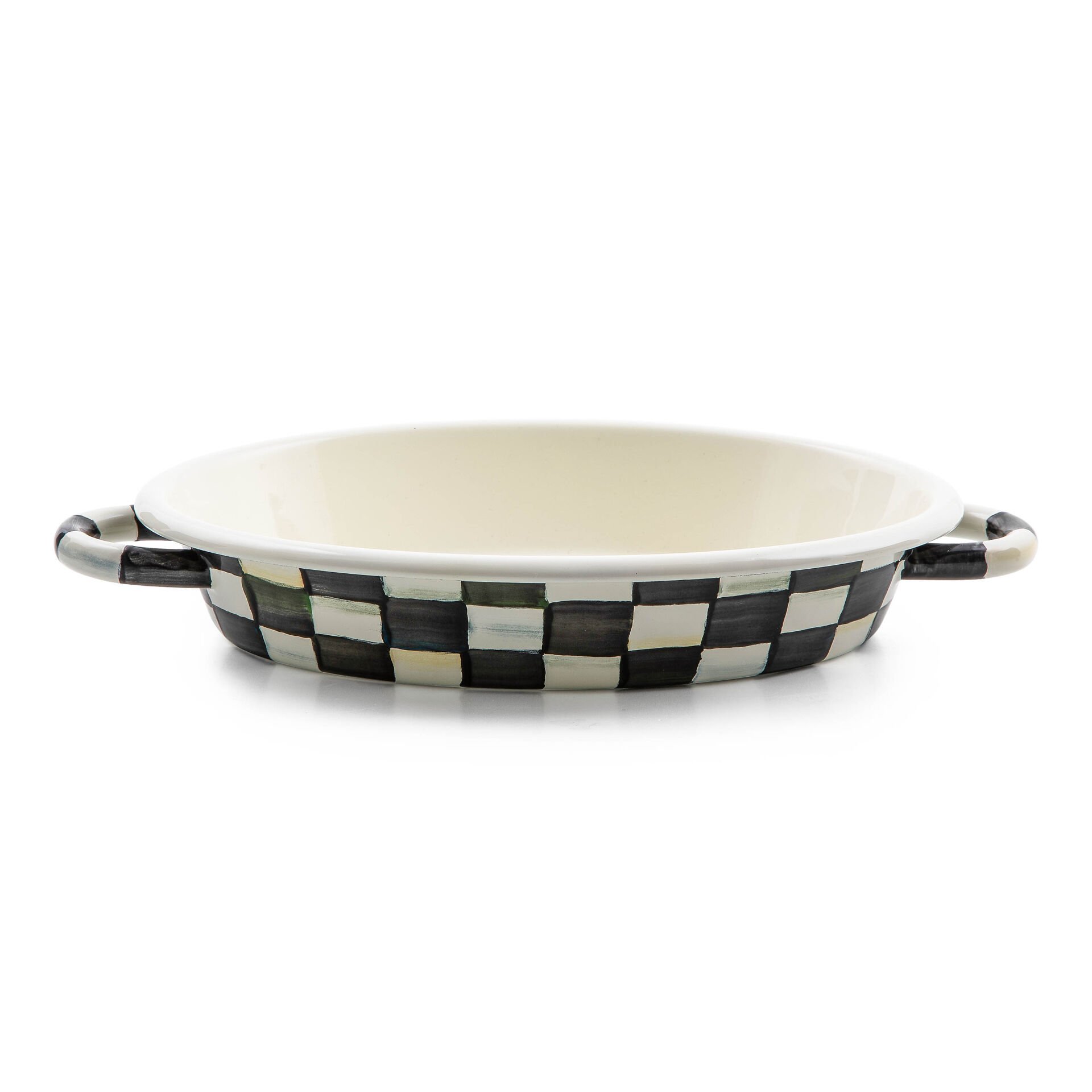 Courtly Check Enamel Oval Gratin Dish - Medium