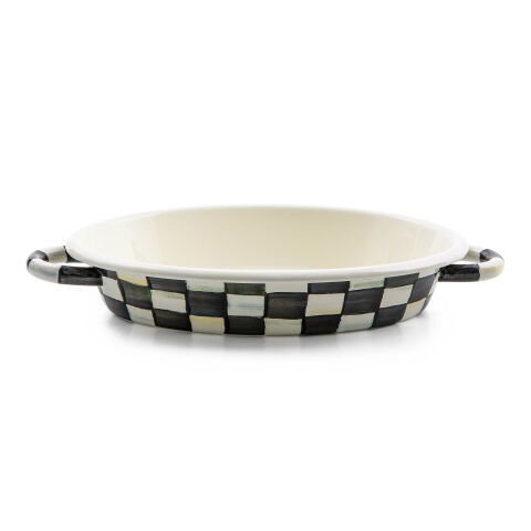 Courtly Check Enamel Oval Gratin Dish - Medium