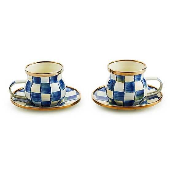 Royal Check Espresso Cup & Saucer Set