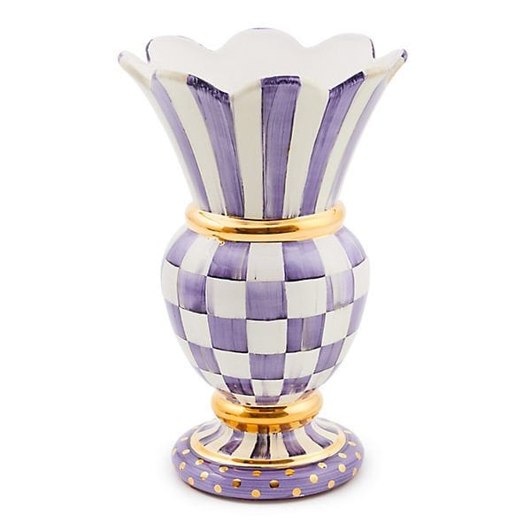Plum Check Ceramic Great Vase