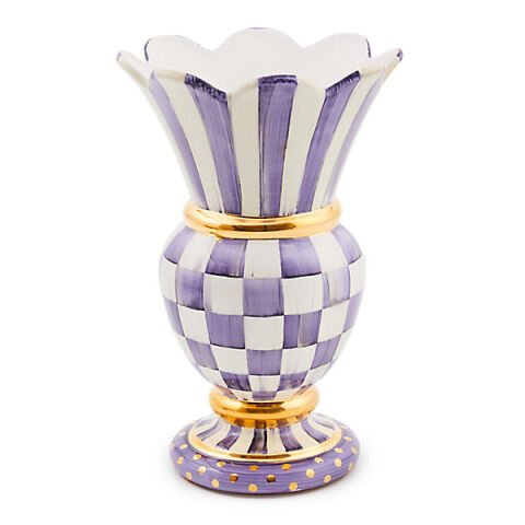 Plum Check Ceramic Great Vase