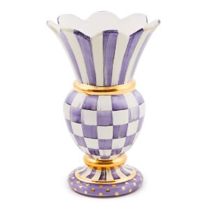 Plum Check Ceramic Great Vase