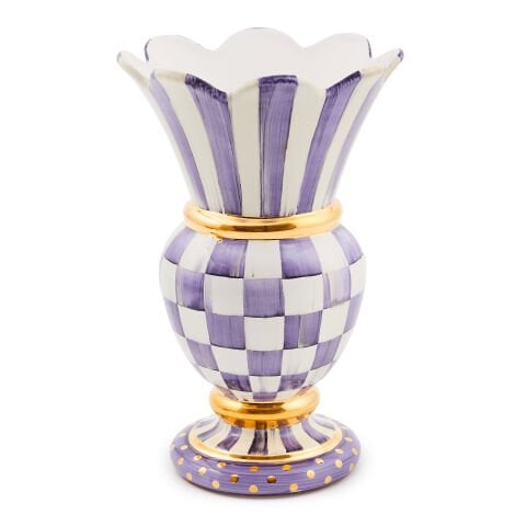 Violet Check Ceramic Great Vase