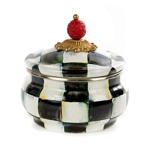 Courtly Check Squashed Pot