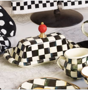 Courtly Check Enamel Butter Box