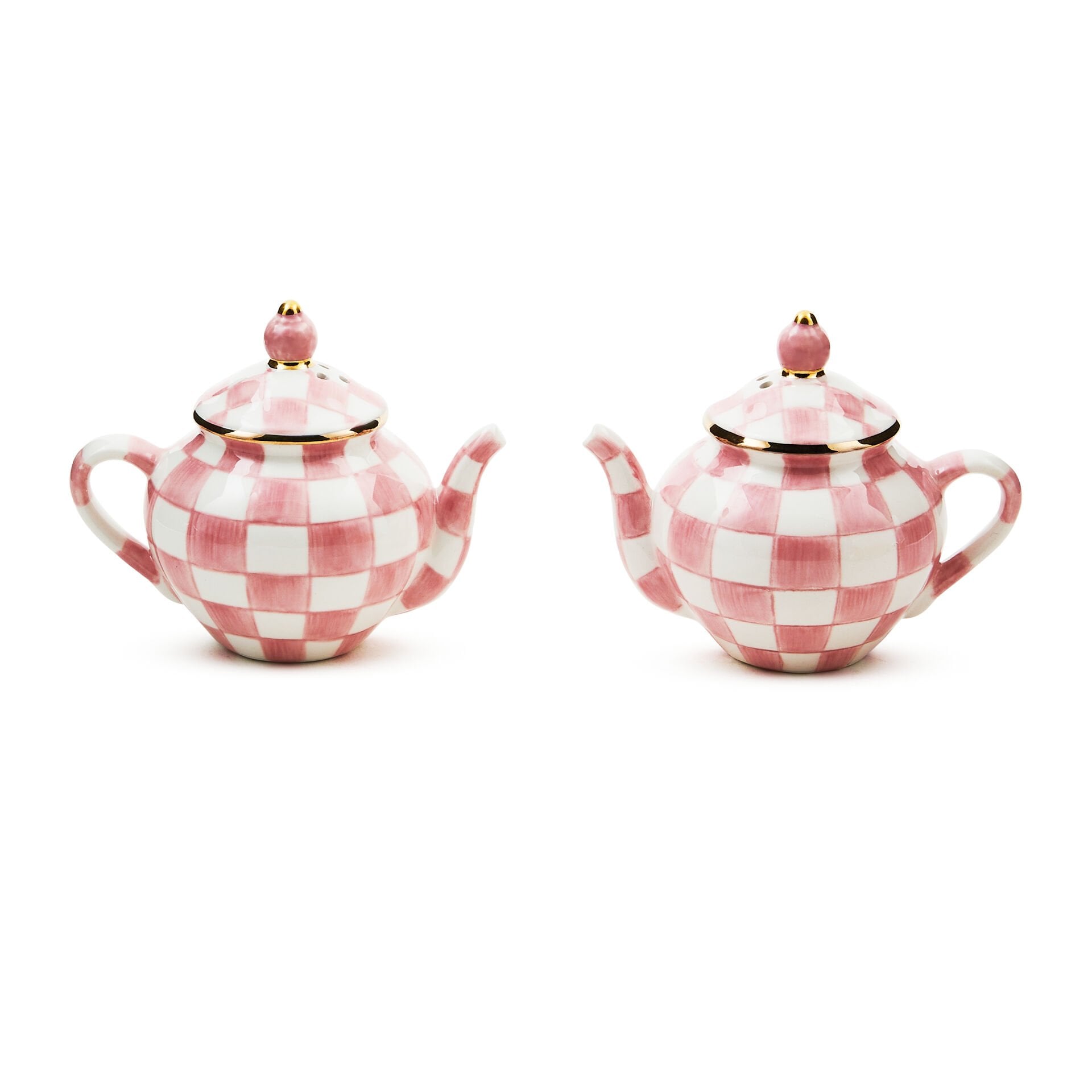 Rosy Check Teapot Salt & Pepper Set