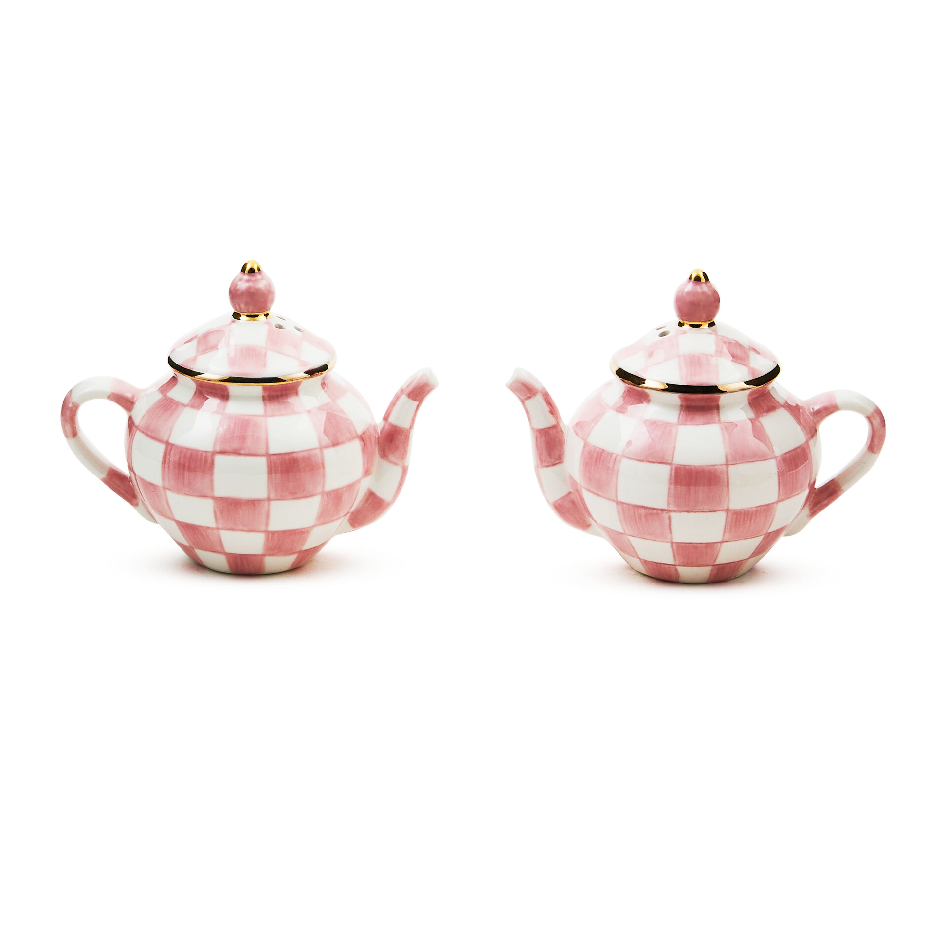 MacKenzie-ChildsRosy Check Teapot Salt & Pepper Set