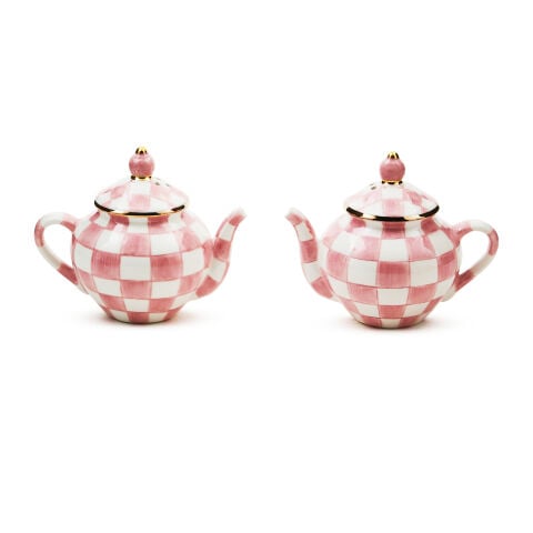 Rosy Check Teapot Salt & Pepper Set