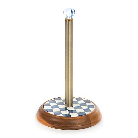 Royal Check Wood Paper Towel Holder