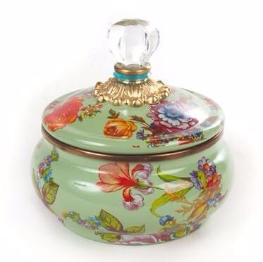 Flower Market Squashed Pot - Green