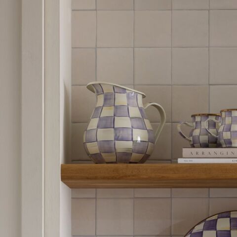 Violet Check Pitcher