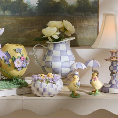 Violet Check Pitcher
