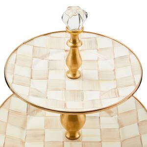 Mocha Check Two Tier Sweet Stand