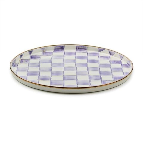 Violet Check Round Tray