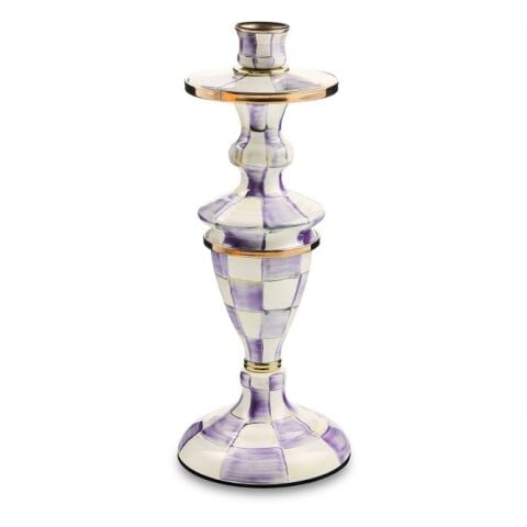 Violet Check Medium Candlestick