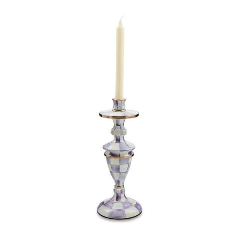 Violet Check Medium Candlestick