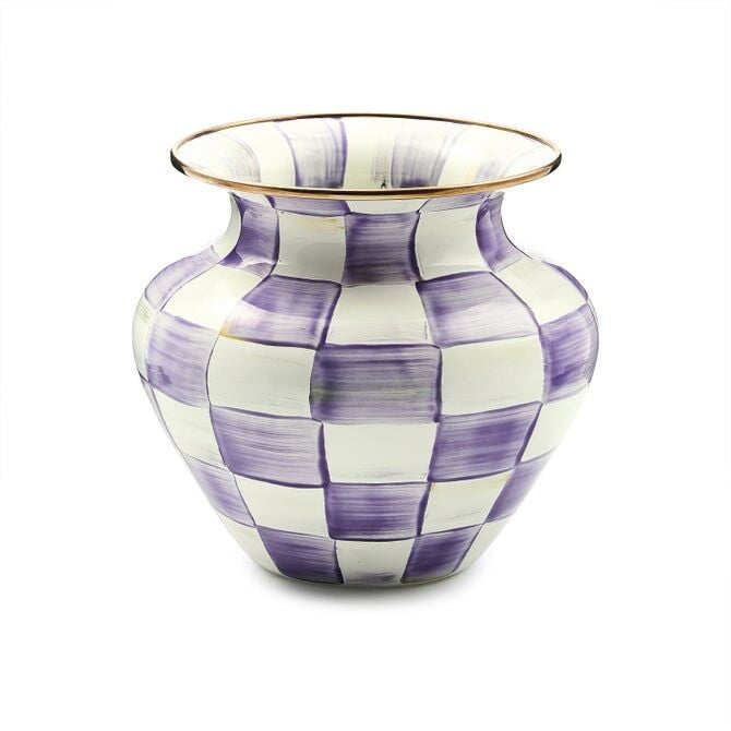 Violet Check Large Vase