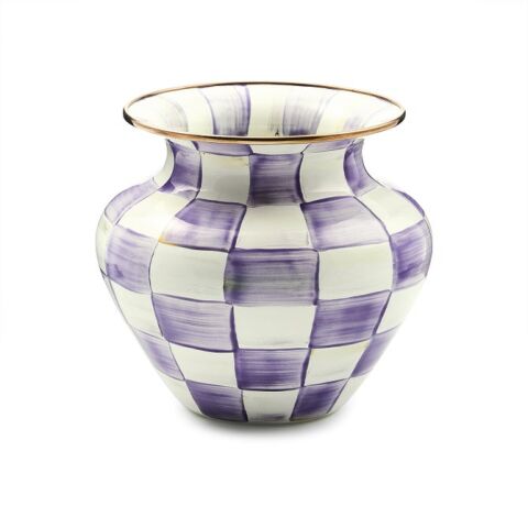 Violet Check Large Vase