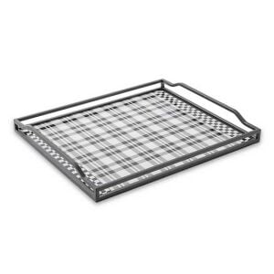 Black & White Tartan Butler's Tray
