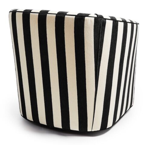 Marquee Black Stripe Chenille Swivel Chair