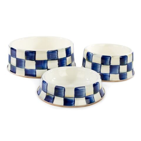 Royal Check Enamel Cat Dish