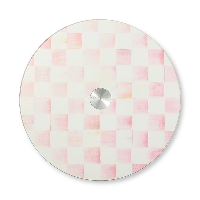 Rosy Check Glass Lazy Susan
