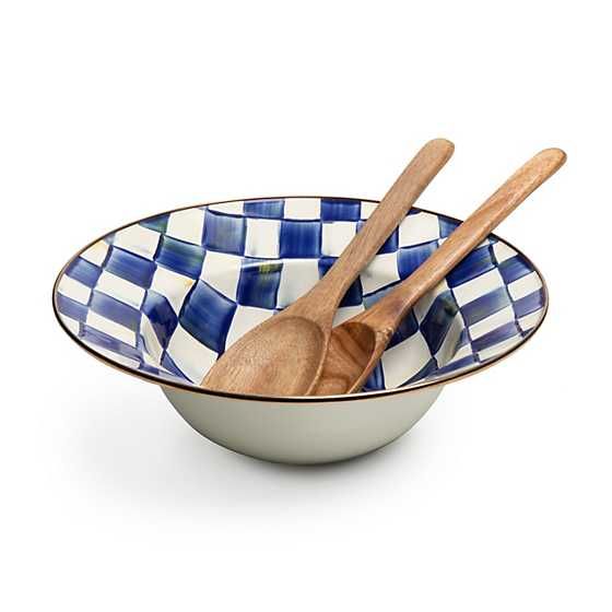 Royal Check Enamel Salad Serving Set