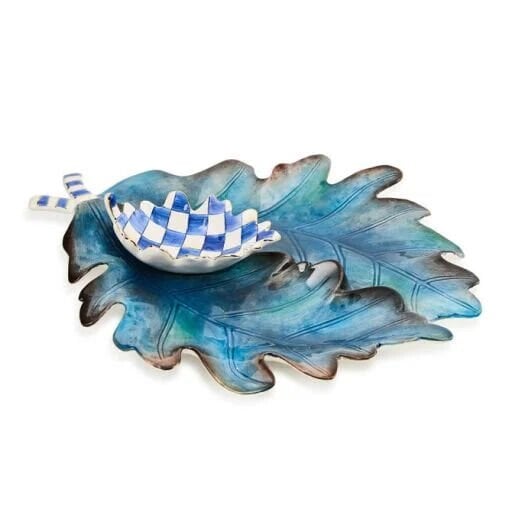 Royal Autumn Leaf Ceramic Serving Set, Set of 2