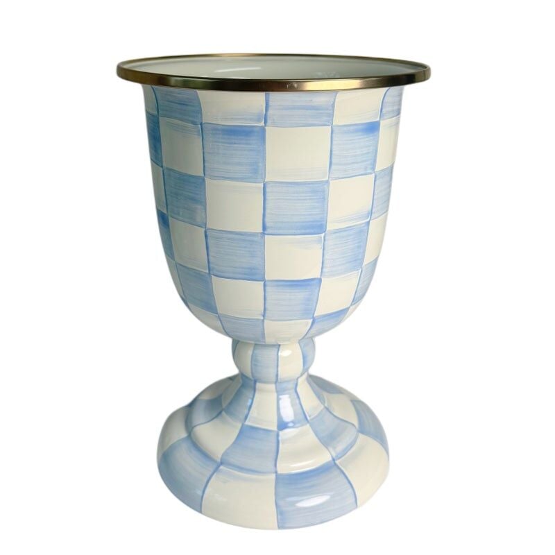 Sky Check Pedestal Vase