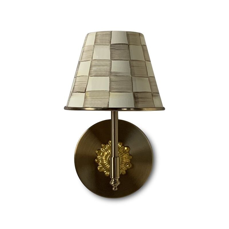 Mocha Check LED Rechargeable Cafe Wall Sconce