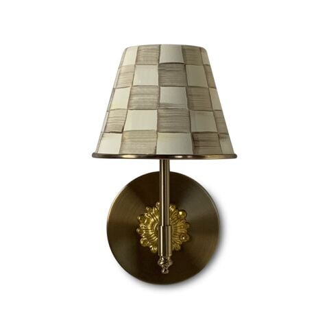 Mocha Check LED Rechargeable Cafe Wall Sconce