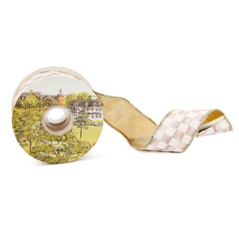 Mocha Check 5 cm Ribbon