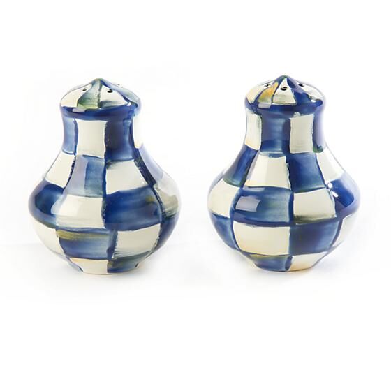 マッケンジーチャイルズ ロイヤルチェック　エナメル ラージ 塩コショウ入れ MacKenzie-ChildsRoyal Check Enamel Salt & Pepper Shakers